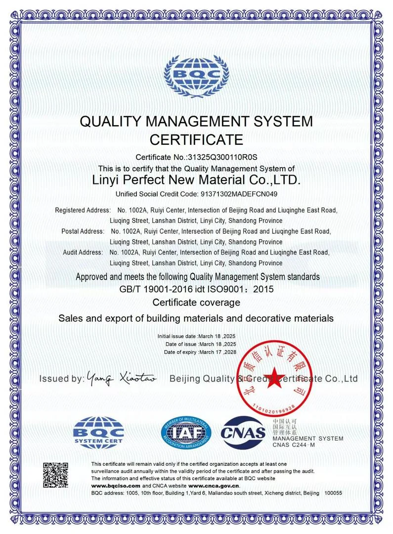 Perfect Decor certificate 4