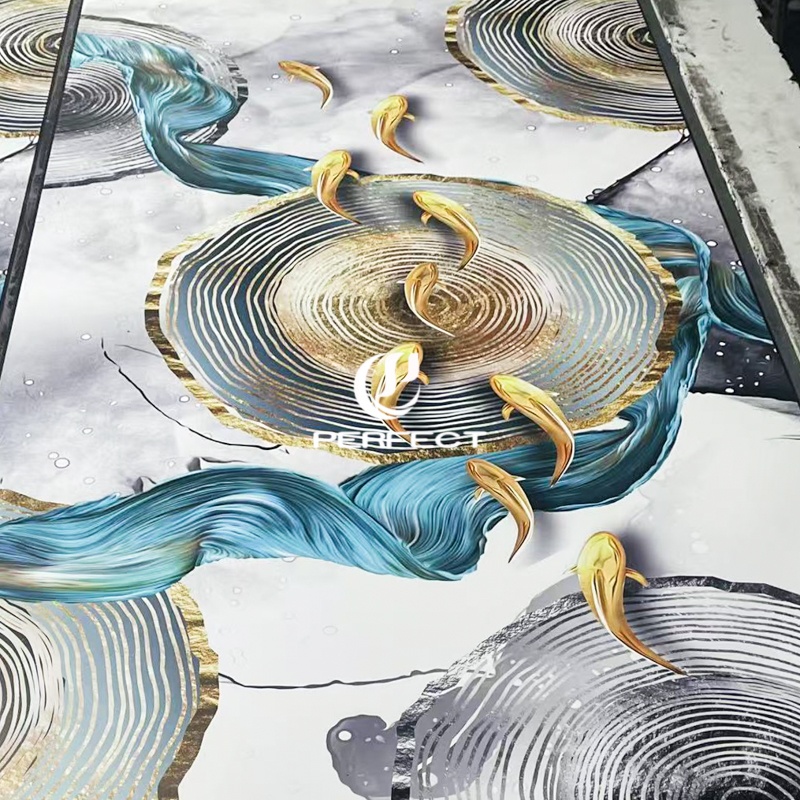 High-quality/waterproof 3D Printed Ultraviolet Polyvinyl Chloride Marble Board Suitable for Commercial Luxury Villas