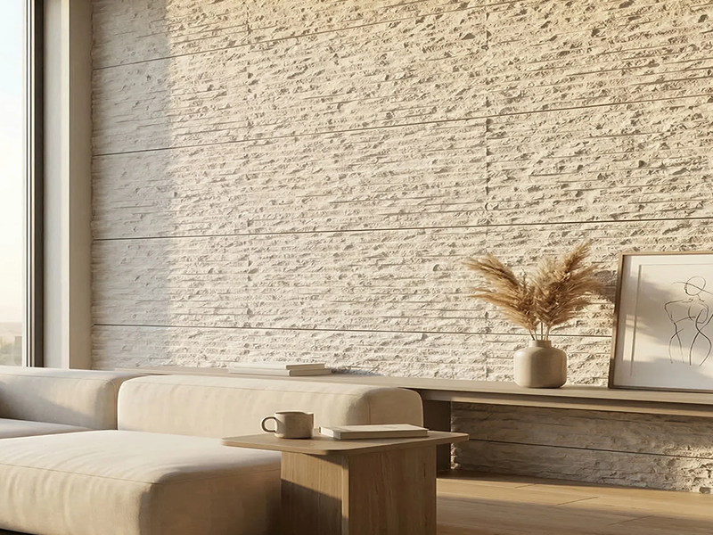 Flexible stone wall cladding interior living room decoration