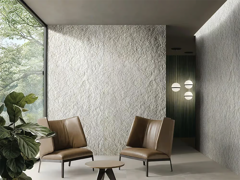 Flexible stone wall cladding for commercial lounge interior decoration