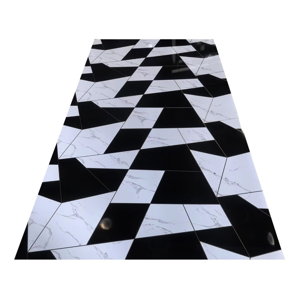 3mm High Gloss PVC Marble Sheet Waterproof Cutting Service Available for Home Decoration