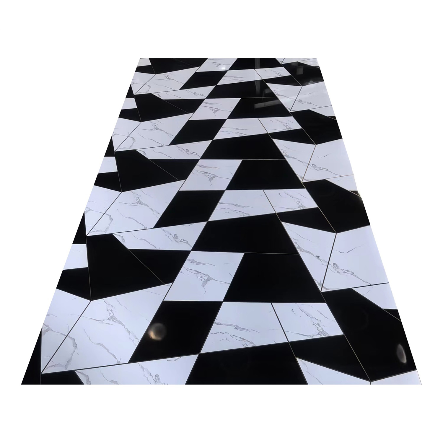 3mm High Gloss PVC Marble Sheet Waterproof Cutting Service Available for Home Decoration