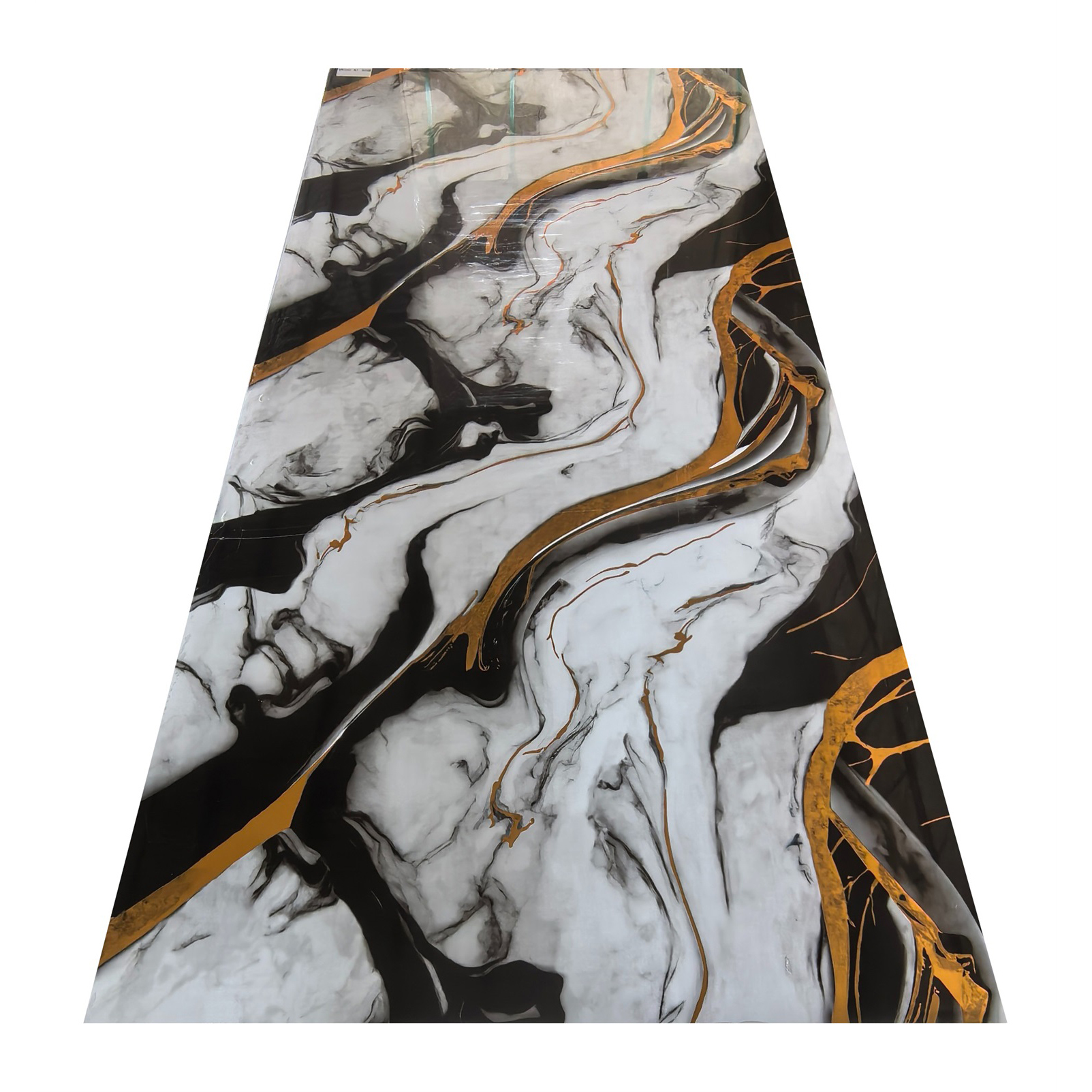 3mm High Gloss PVC Marble Sheet Waterproof Cutting Service Available for Home Decoration