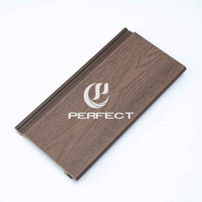 Exterior WPC Cladding Co-extruded Waterproof Interlocking DUAL LOCK Tongue-and-Groove Smooth Wood Grain Surface for Outdoor