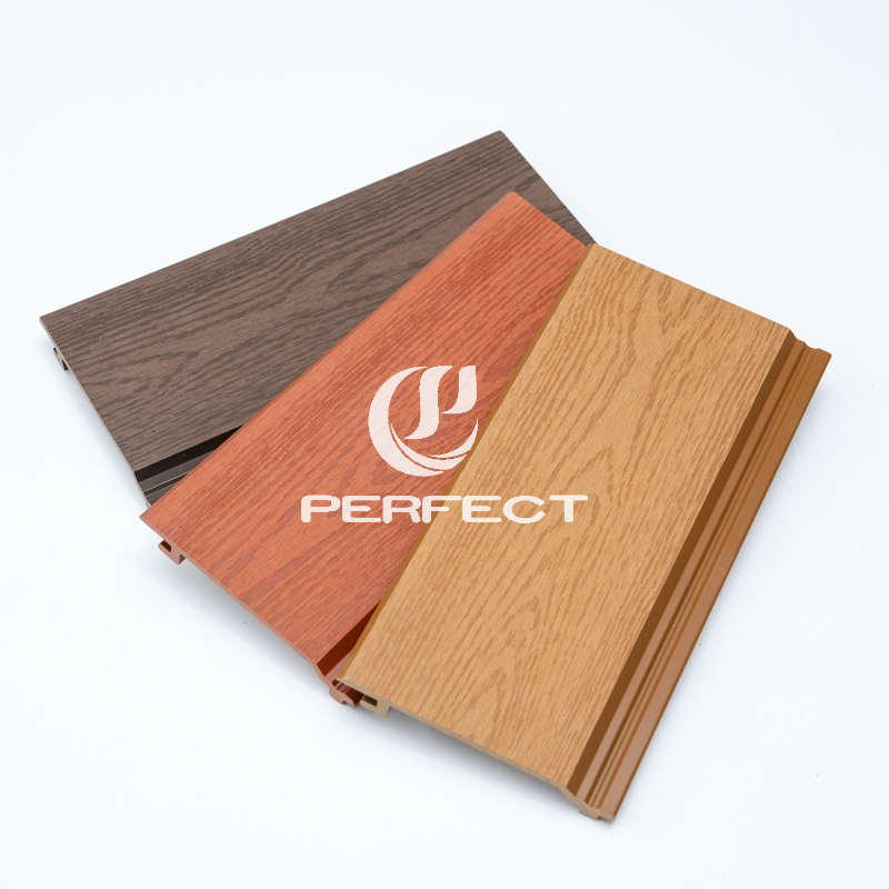 Exterior WPC Cladding Co-extruded Waterproof Interlocking DUAL LOCK Tongue-and-Groove Smooth Wood Grain Surface for Outdoor
