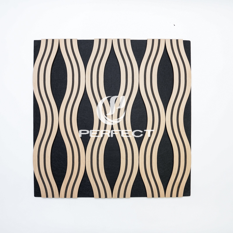 Acoustic Wall Panel| Acoustic Wood Slat Wall Panel with Sound Absorbing Felt Backing AKU 010
