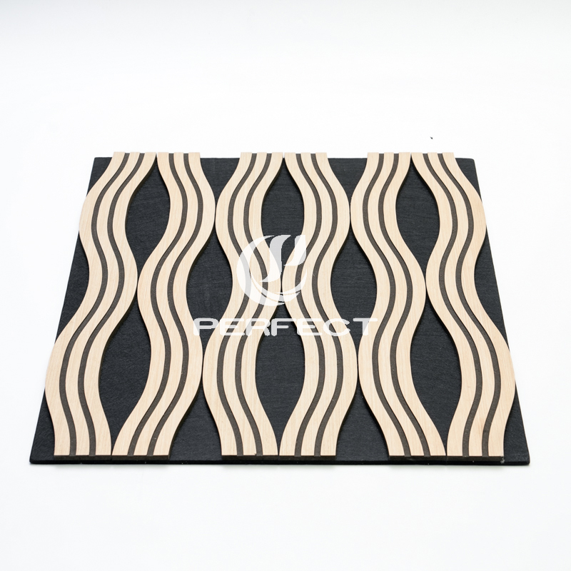 Acoustic Wall Panel| Acoustic Wood Slat Wall Panel with Sound Absorbing Felt Backing AKU 010