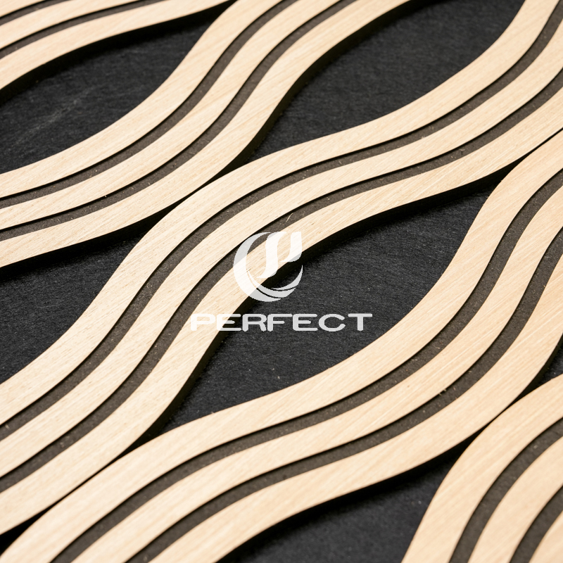 Acoustic Wall Panel| Acoustic Wood Slat Wall Panel with Sound Absorbing Felt Backing AKU 010