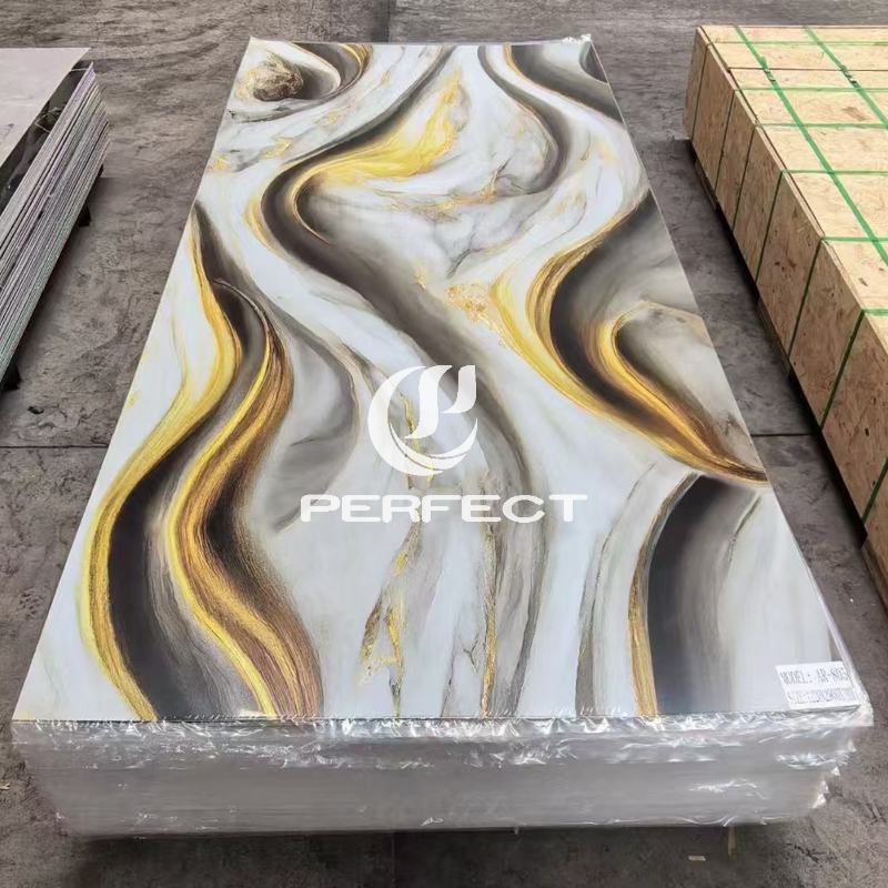 1220*2440/2900mm UV Protective Coating PVCMarble Sheet