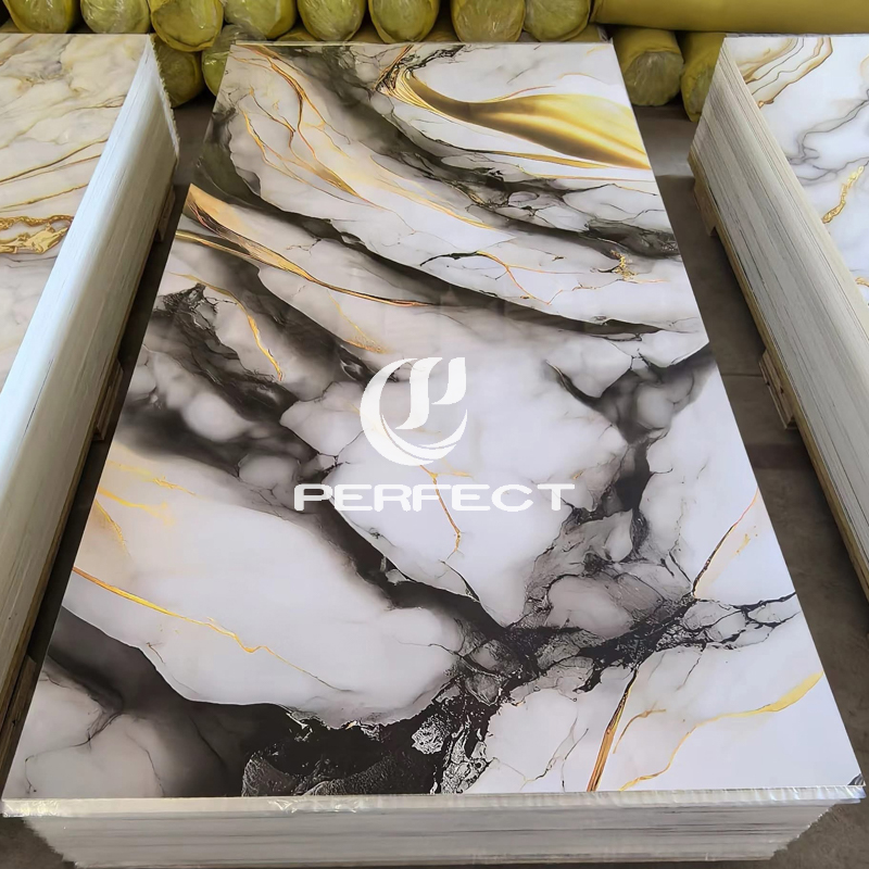 1220*2440/2900mm UV Protective Coating PVCMarble Sheet