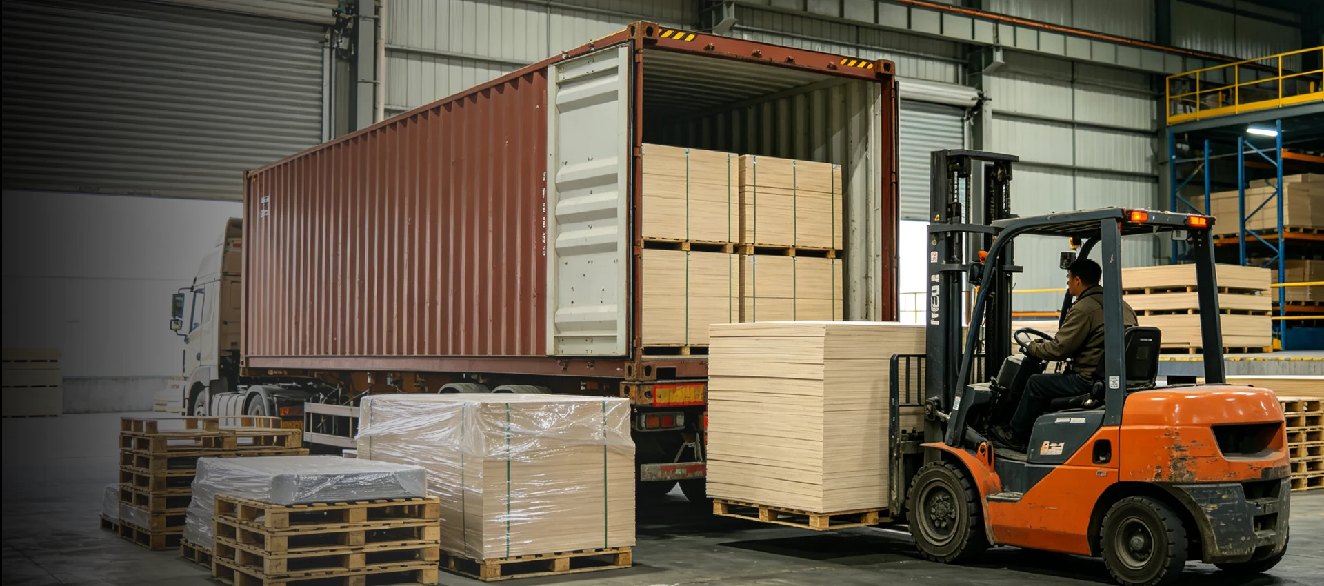 Container loading for bulk decorative panel supply