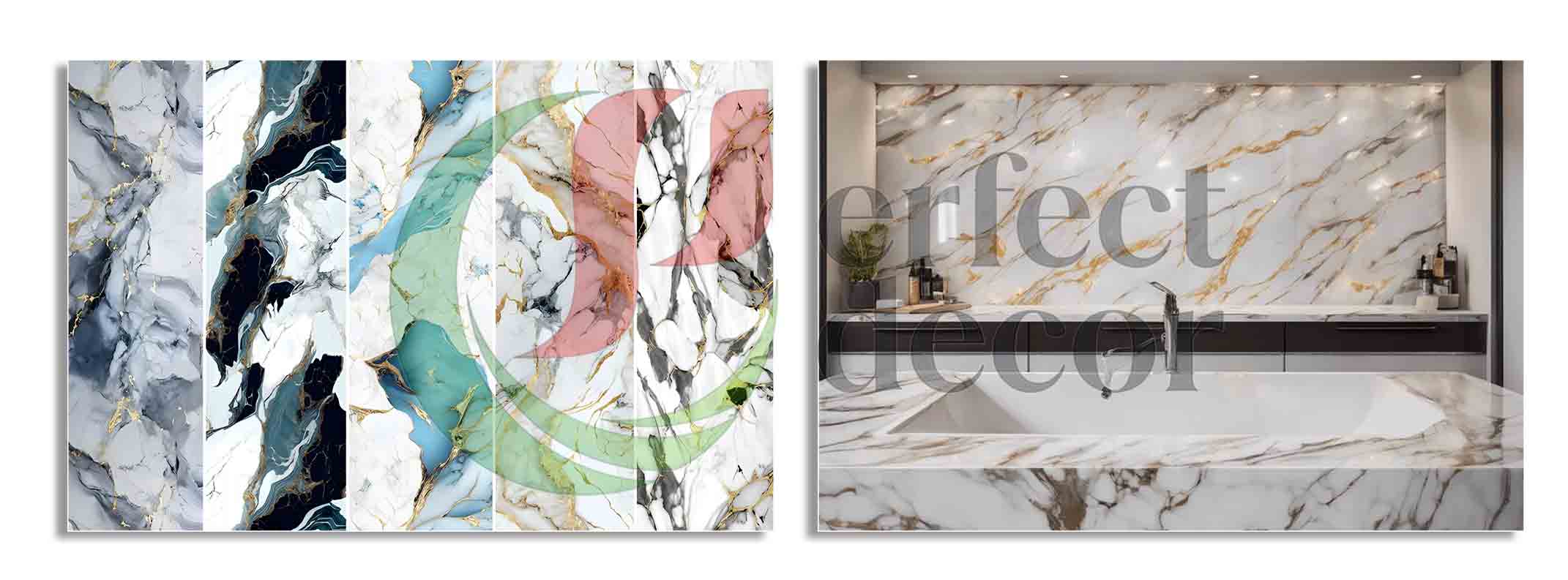 Customized Logo Interior Alternative UV Coating Marble Sheet product detail 1