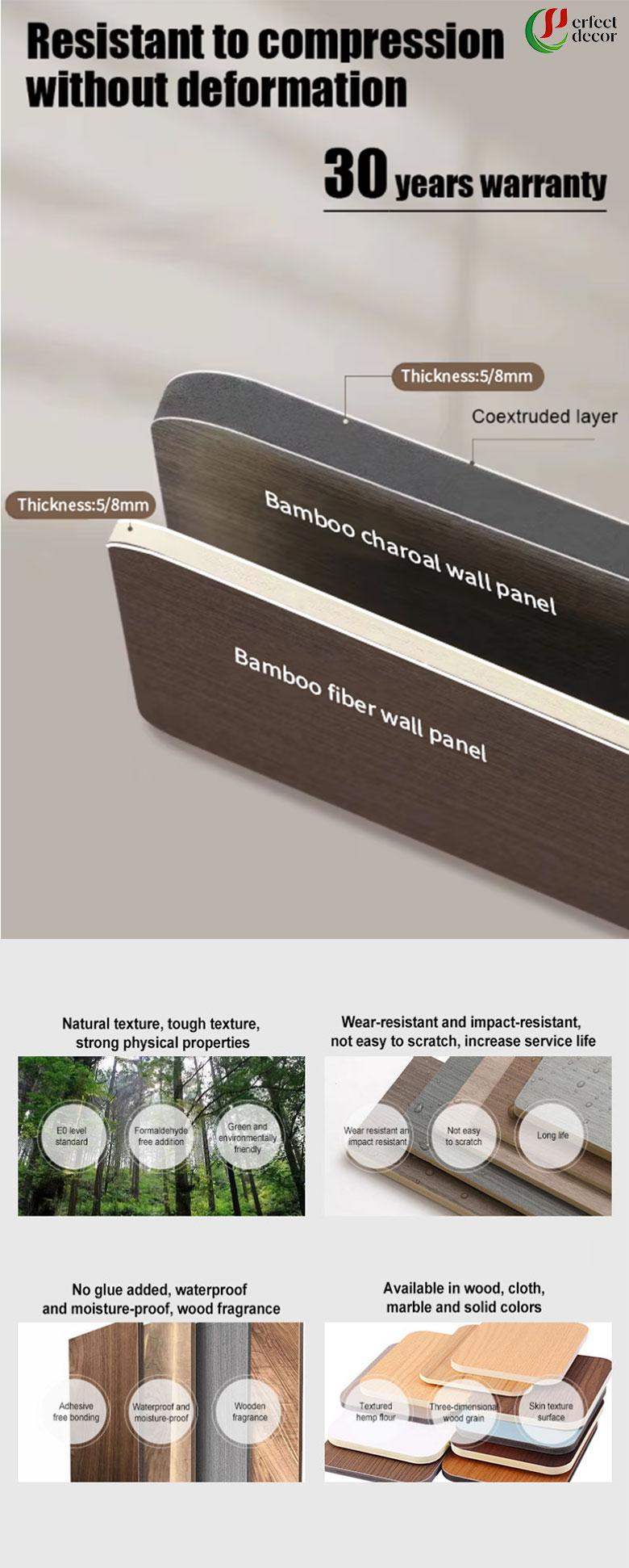 Bamboo Wood Fiber Wall Panels Decoration Background Wall product detail 1