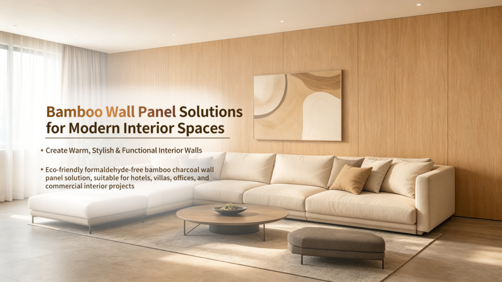 Bamboo wall panel for interior living room decoration, factory supply for wholesale and hotel engineering projects