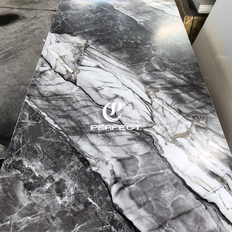 UV Protected Interior Decor for Bathroom & Living Room PVC Marble Wall Panel