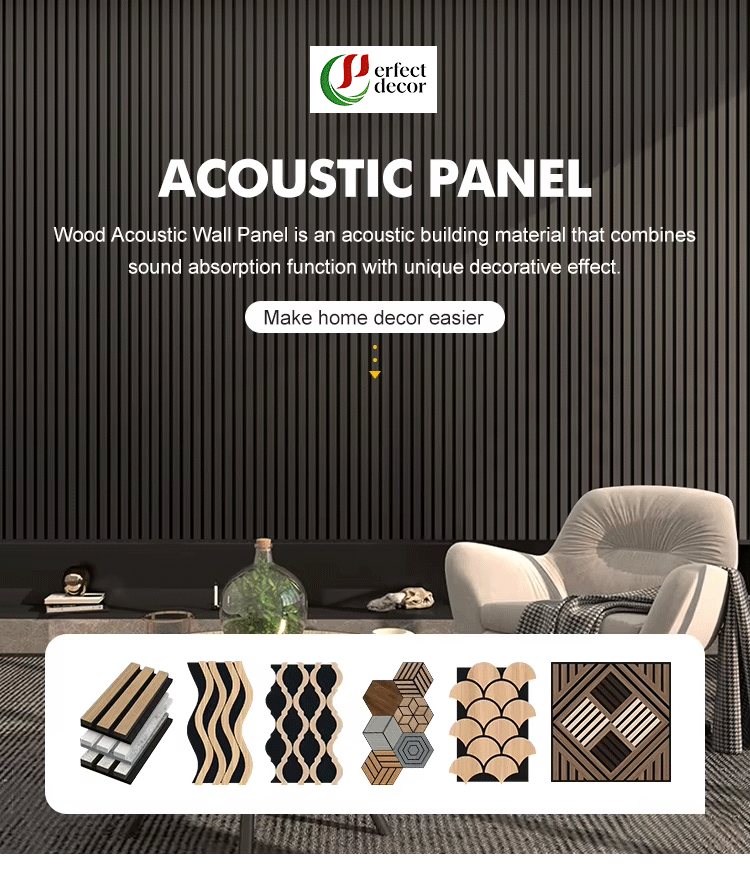 Acoustic Wall Panel| Class A Sound Absorption Wood Strip Panel for Noise Reduction AKU 000 product detail 1