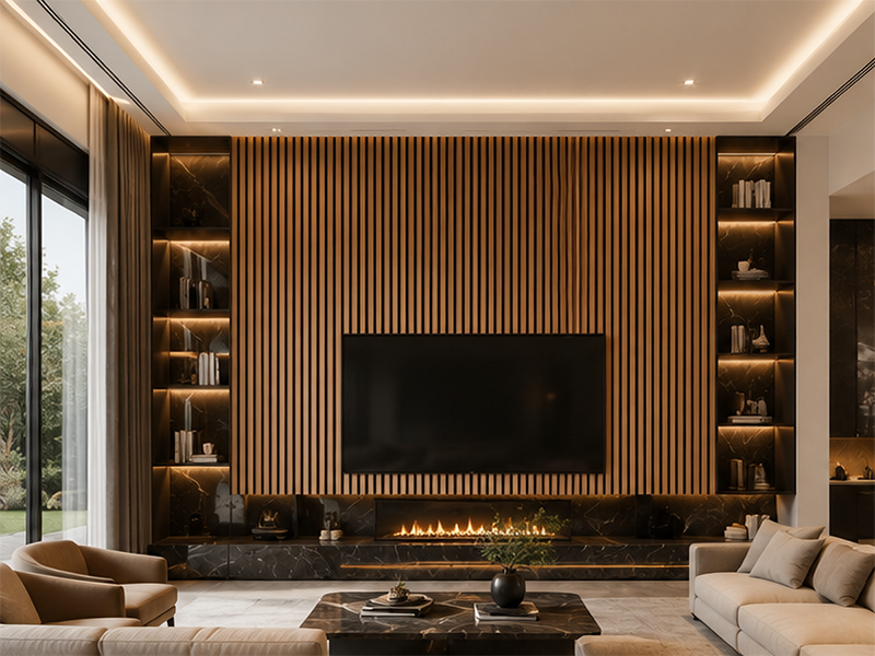 Acoustic wall panel tv background wall interior decoration