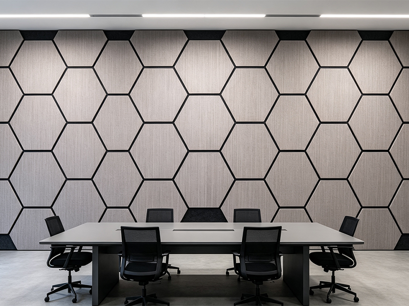Acoustic wall panel hexagonal conference room meeting room interior decoration