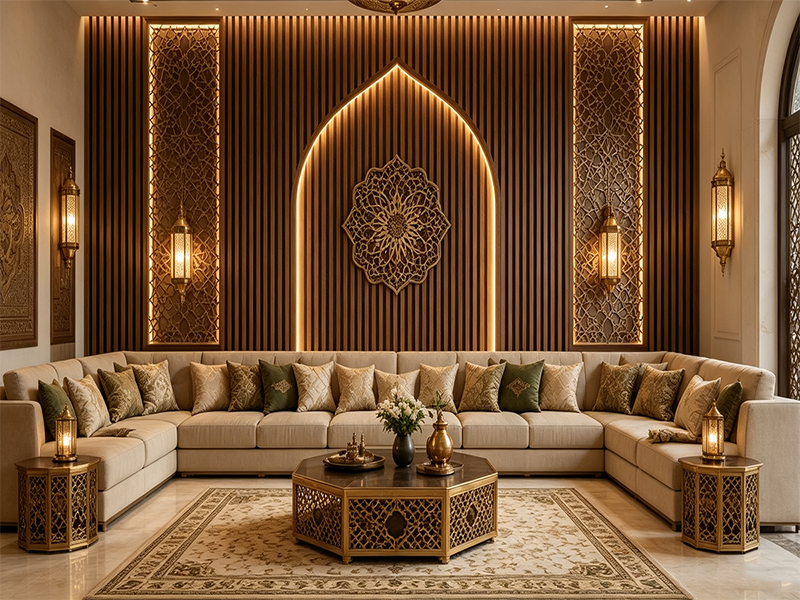 Acoustic wall panel interior design for lounge commercial project