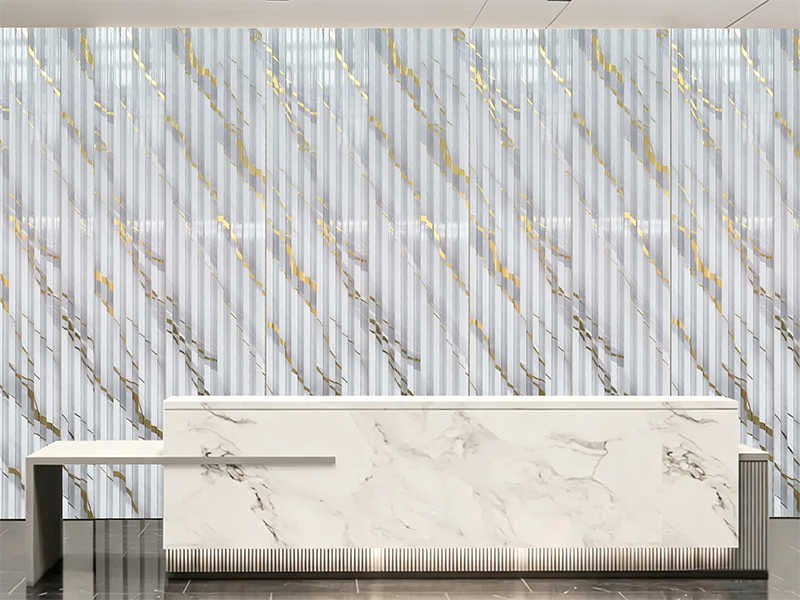 PVC marble sheet for reception front desk feature wall