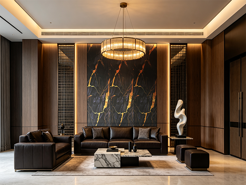 PVC marble sheet black with gold veins for luxury living room feature wall