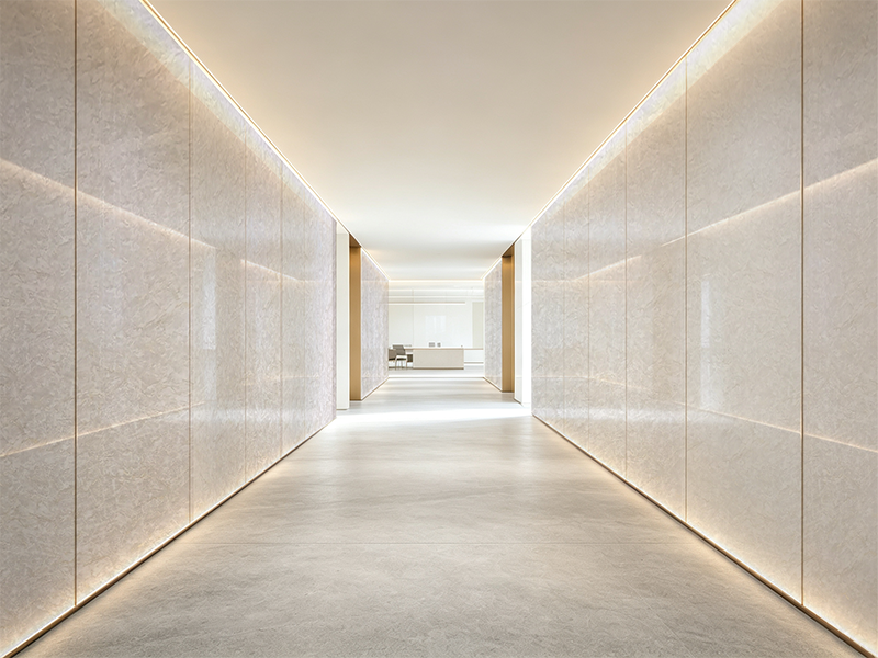 PVC marble sheet light marble texture for commercial corridor wall cladding