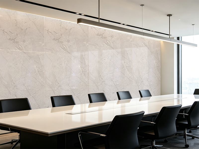 PVC marble sheet light beige marble grain for meeting room wall panel