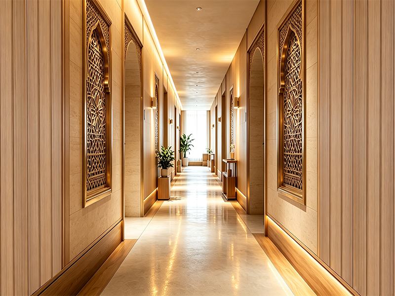 WPC wall panel for hotel corridor interior wall cladding