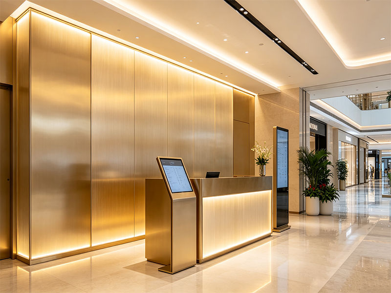 Bamboo wall panel for hotel lobby front desk decoration, factory supply for commercial interior engineering projects