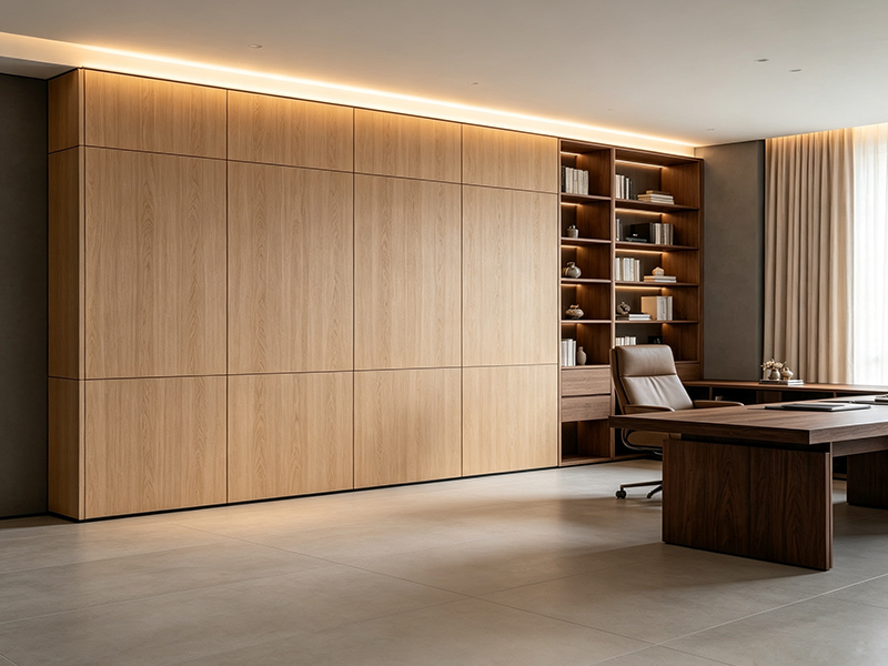 Bamboo wall panel for executive office interior, factory bulk supply for commercial office renovation projects