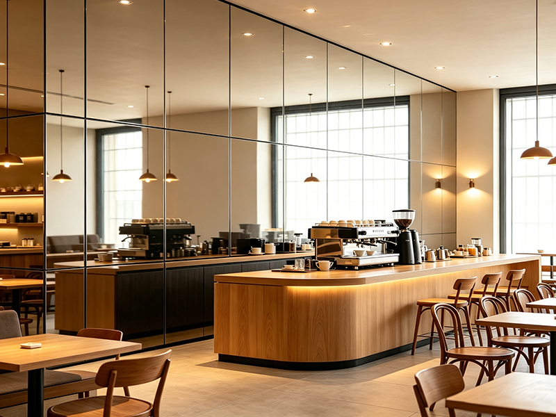 Bamboo wall panel for cafe & restaurant interior decoration, factory bulk supply for commercial retail renovation projects