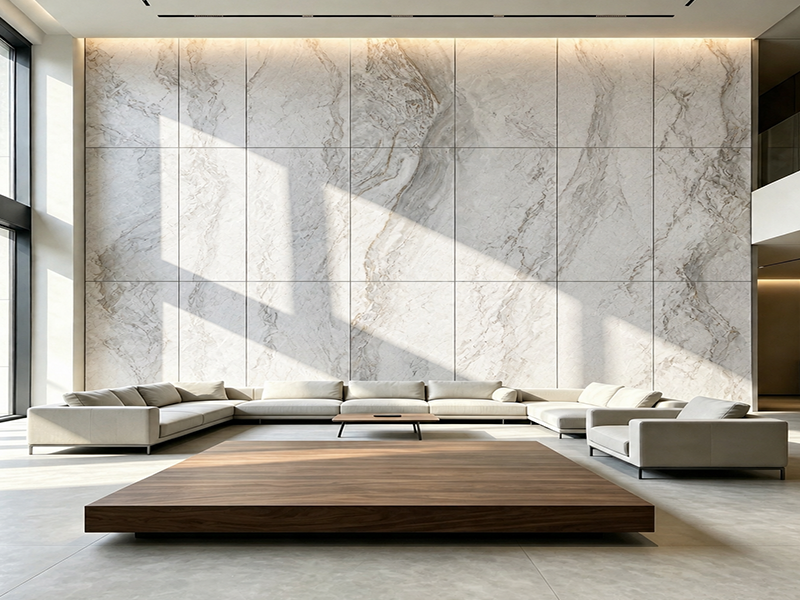 Bamboo wall panel marble effect for luxury living room interior, bulk supply for villa and hotel decoration projects
