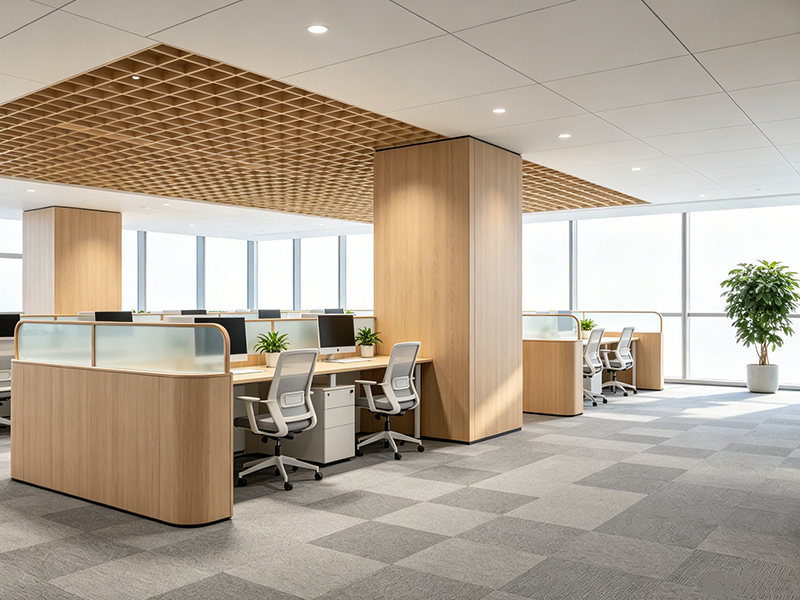 Bamboo wall panel for modern office meeting room decoration, factory supply for commercial interior engineering projects