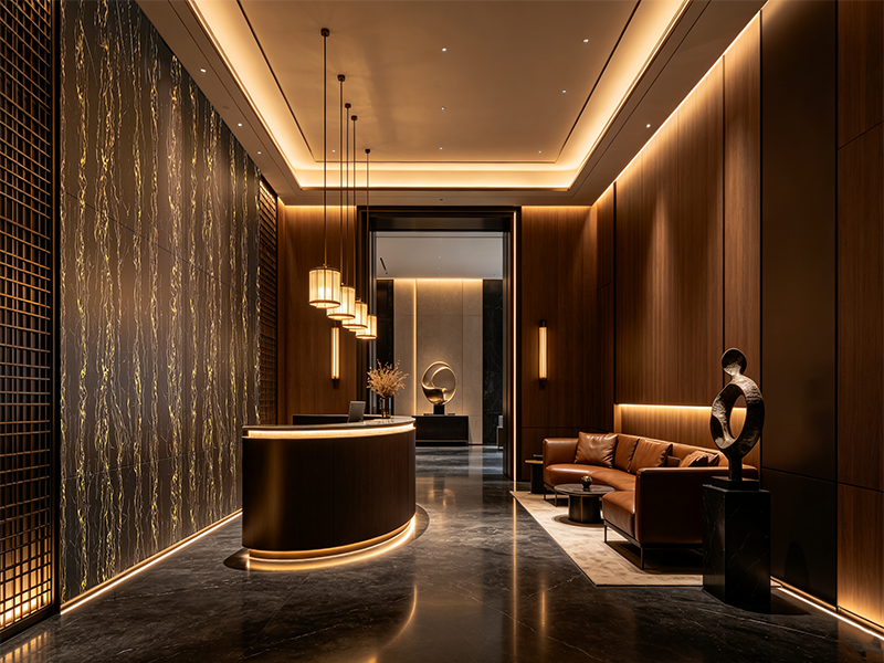 PVC marble sheet dark marble texture for commercial reception front desk wall