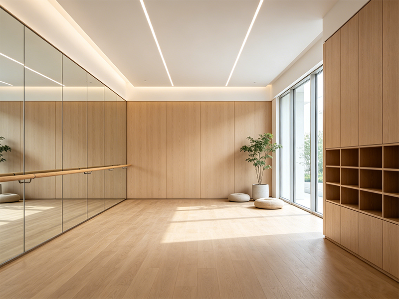 Bamboo wall panel for spacious modern living room interior, factory supply for residential and commercial decoration projects
