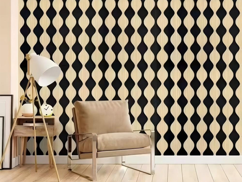Acoustic slat wall panel 3D decorative wall for living room interior design