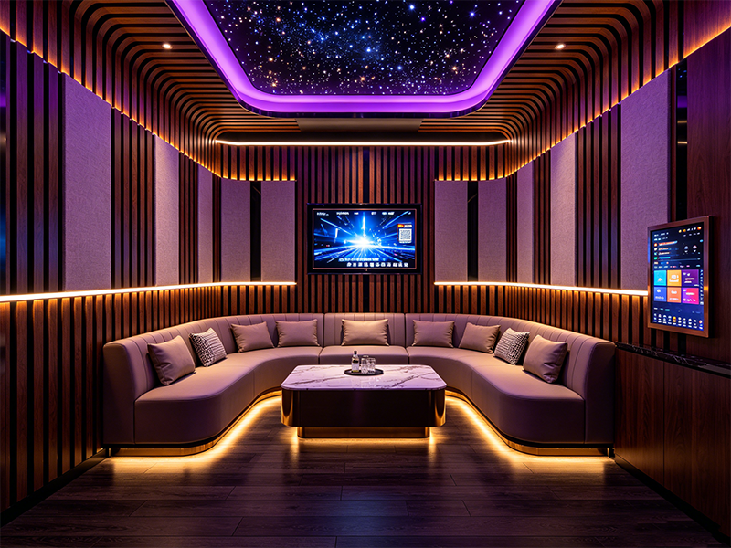 Acoustic wood veneer wall panel for KTV private room interior decoration