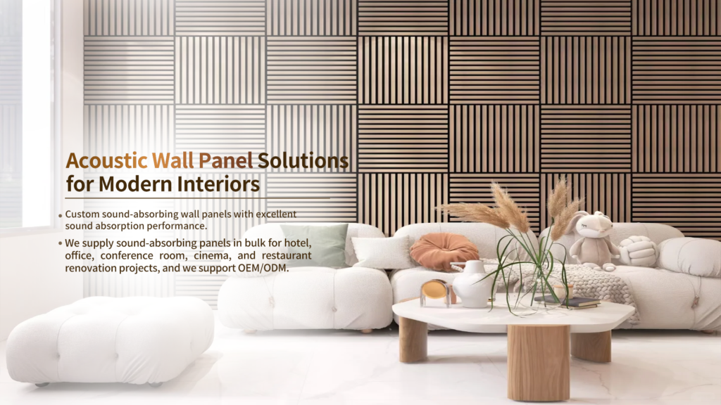 WPC slat wall panel interior decoration living room project