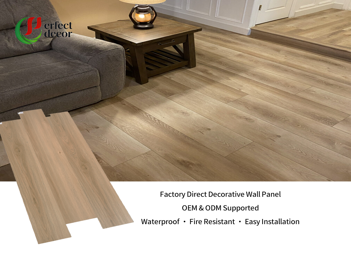 Wood grain SPC flooring waterproof vinyl stone plastic floor for living room interior decoration