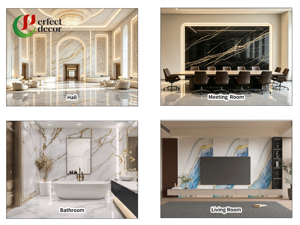 PVC marble sheet for interior wall decoration