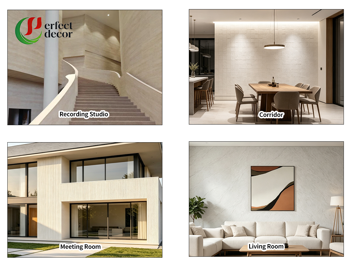 Flexible Stone decoration renderings, interior & exterior wall cladding solution for hotel, villa and commercial projects