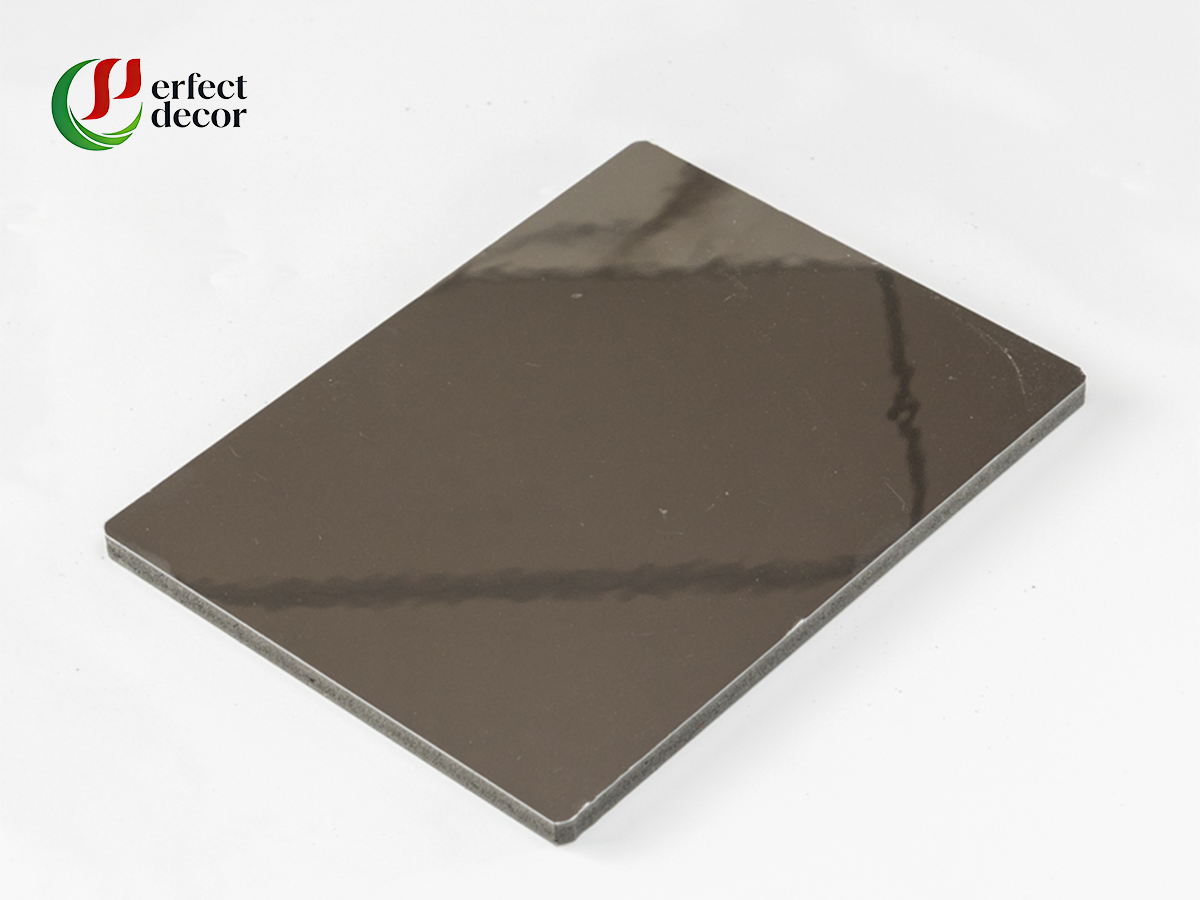 Dark Mirror Finish Bamboo Charcoal Wall Panel, high‑gloss reflective interior decorative wall cladding