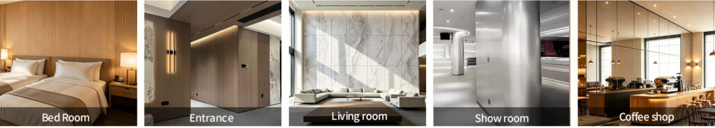 Bamboo charcoal wall panel interior project renderings, modern hotel office wall decoration effect
