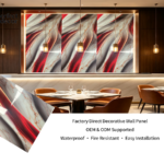 OEM ODM Red Flow‑Vein PVC Marble Sheet High‑Gloss Decorative Wall Panel