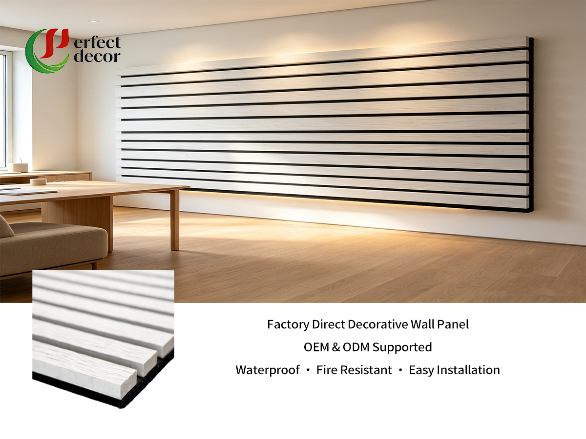 Decorative NoiseReducing Acoustic Wall Panel, WPC Sound Absorption Wall Cladding For Hotel Restaurant Hospitality Projects