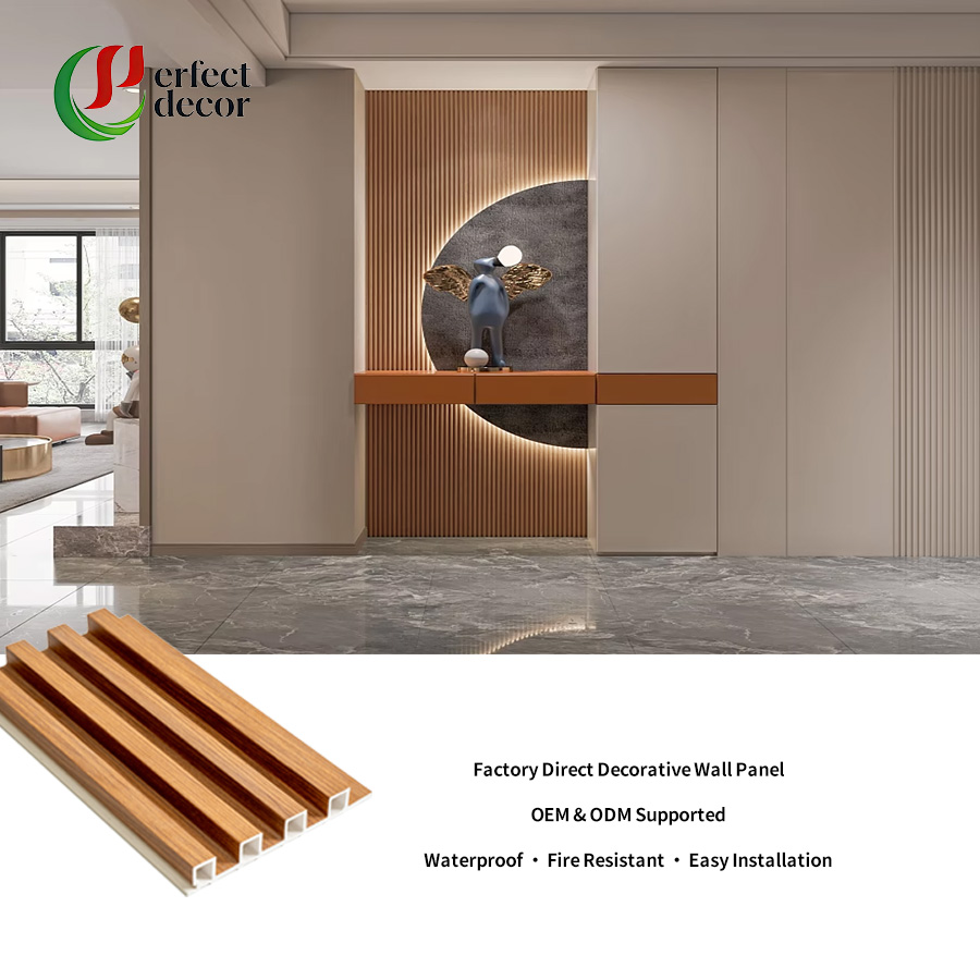 Wood Grain WPC Wall Panel for Interior Decoration