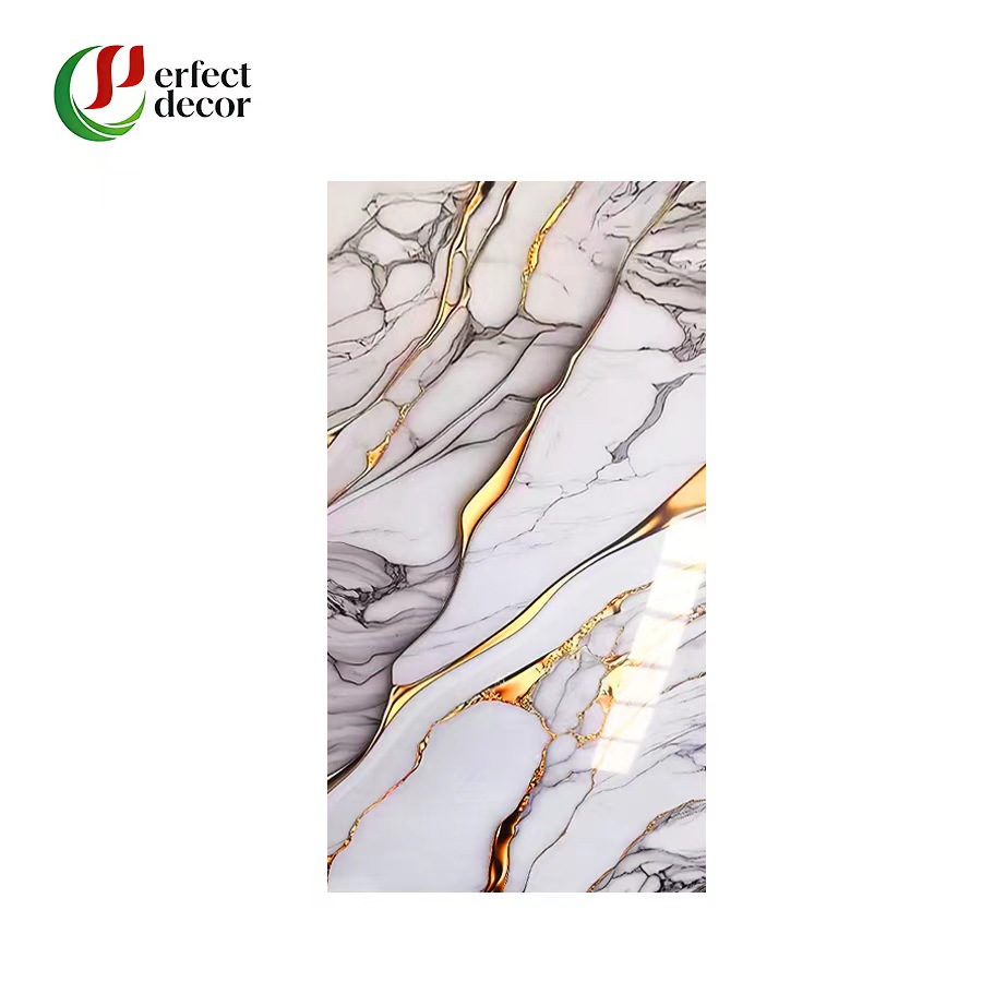 White Vein PVC Marble Sheet | Luxury Marble-Look Wall Sheet for Interior Decoration