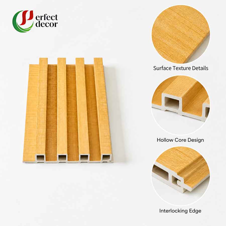 Wood Grain WPC Wall Panel for Interior Decoration