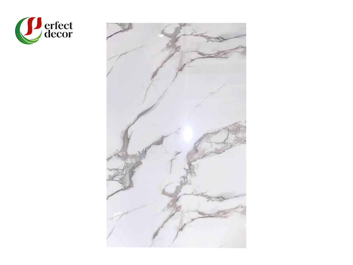 Carrara White PVC marble sheet real texture sample