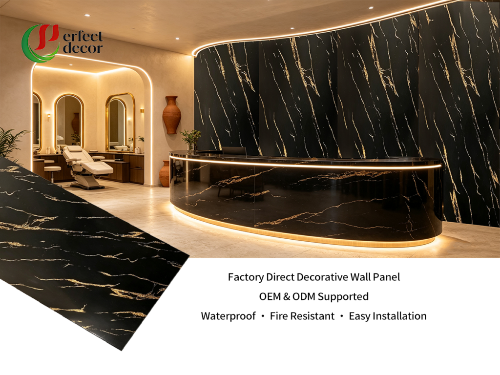 PVC Marble Sheet | Waterproof UV High Gloss Wall Panel for Hotel & Commercial Project Wholesale